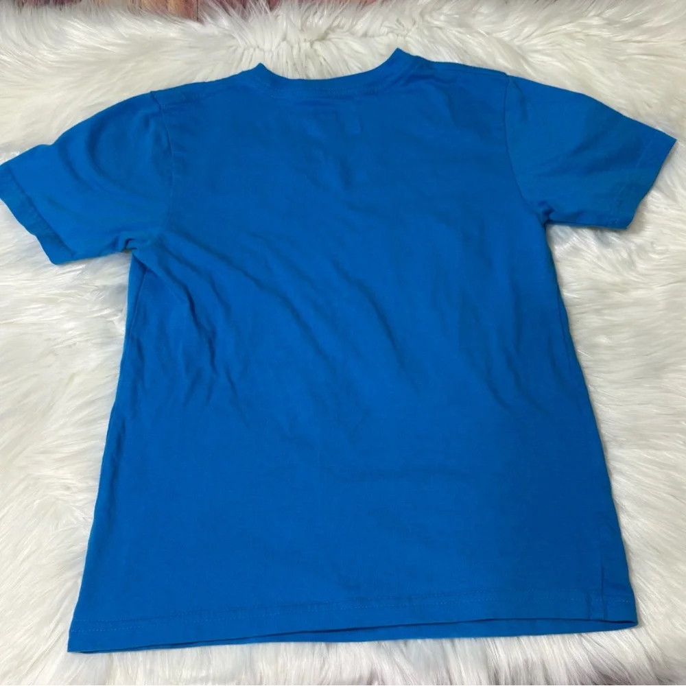 Nintendo Super Mario Youth Boy Size 7 Blue Graphic Short Sleeve Shirt